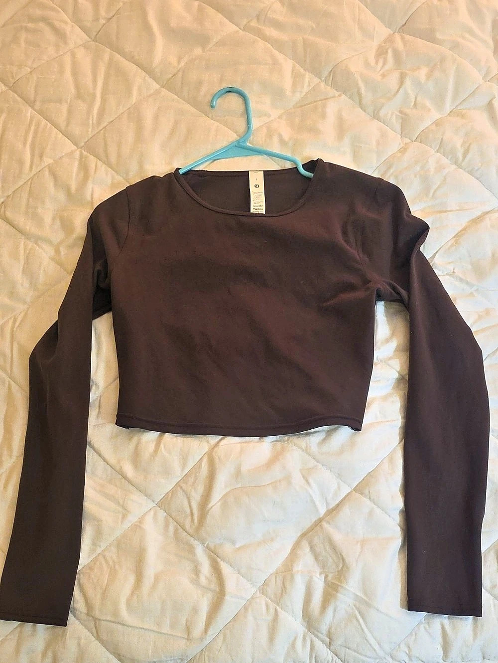 lululemon Long Sleeve Crop Top Brown Size 6 Like New